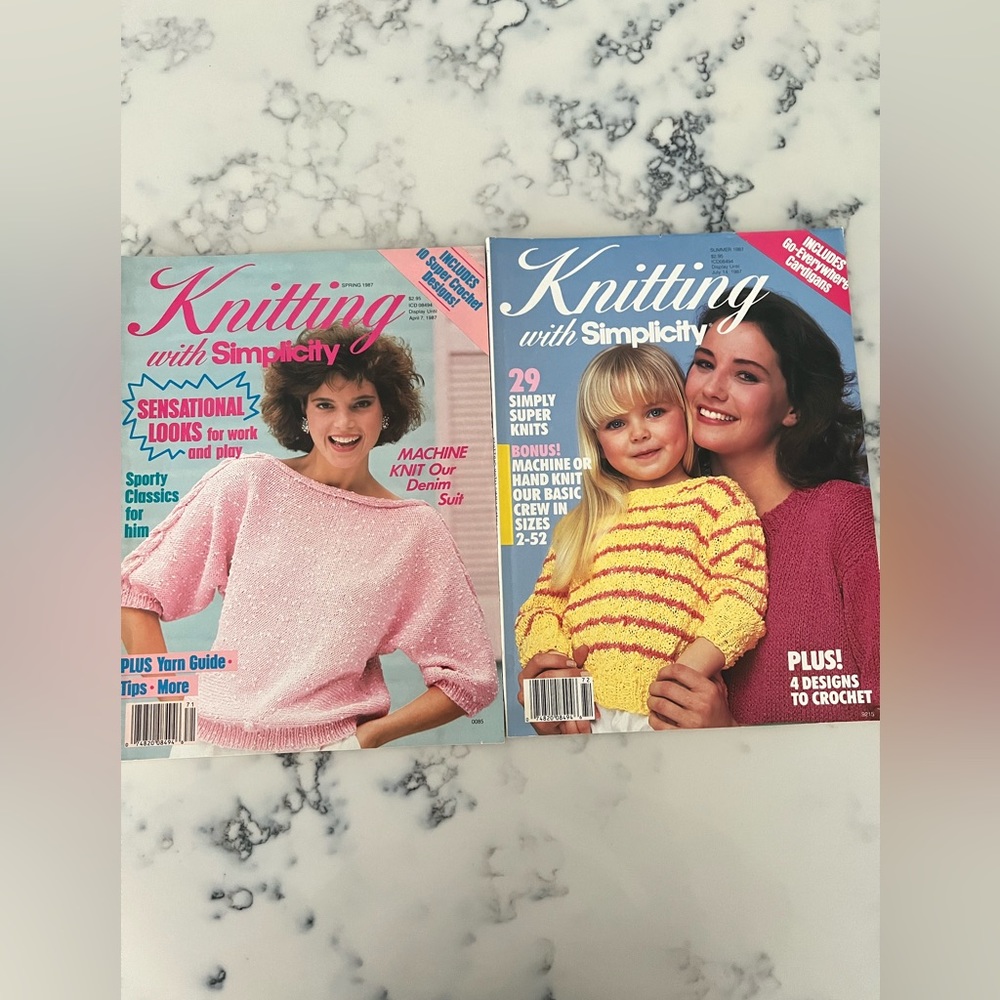 Lot of 2 Knitting with Simplicity 1987 Magazines